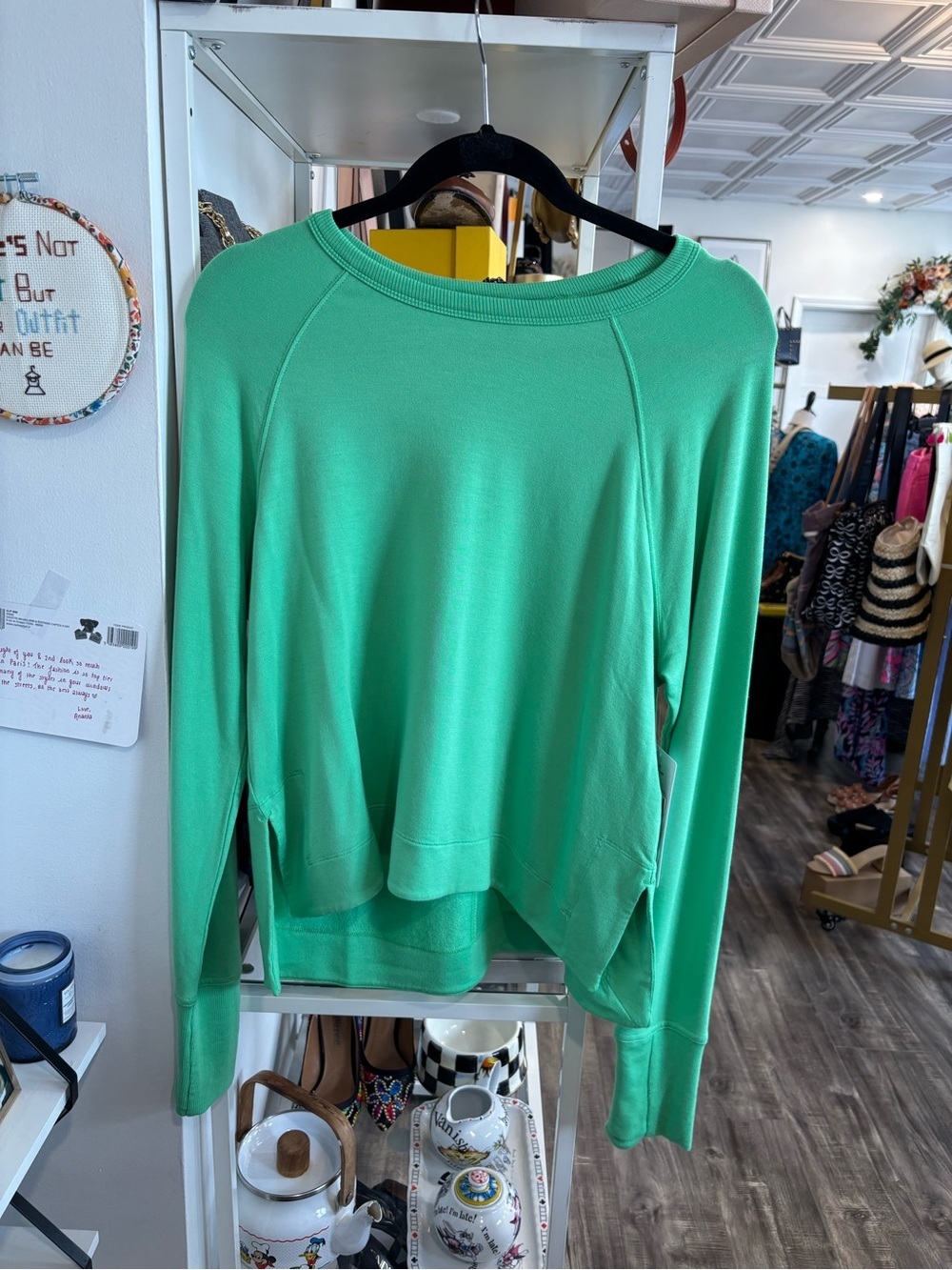 Athleta Bright Mint Green Crewneck Pullover